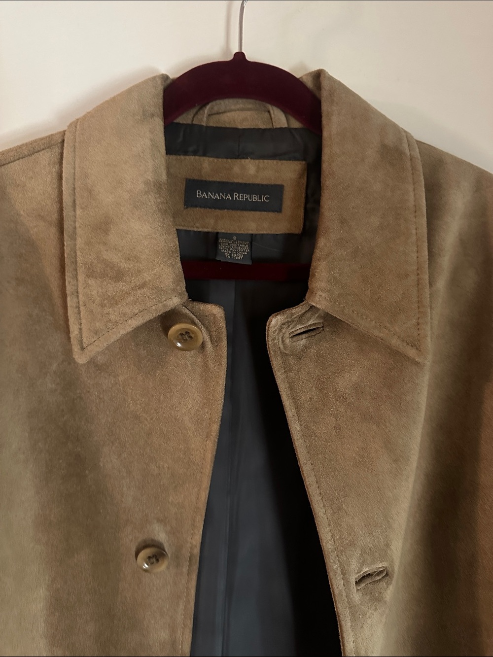 Banana Republic Men's Light Brown Suede Shirt Jacket